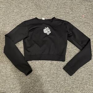 Darc Sport Cropped Wolf Long Sleeve Shirt Black She Size Medium